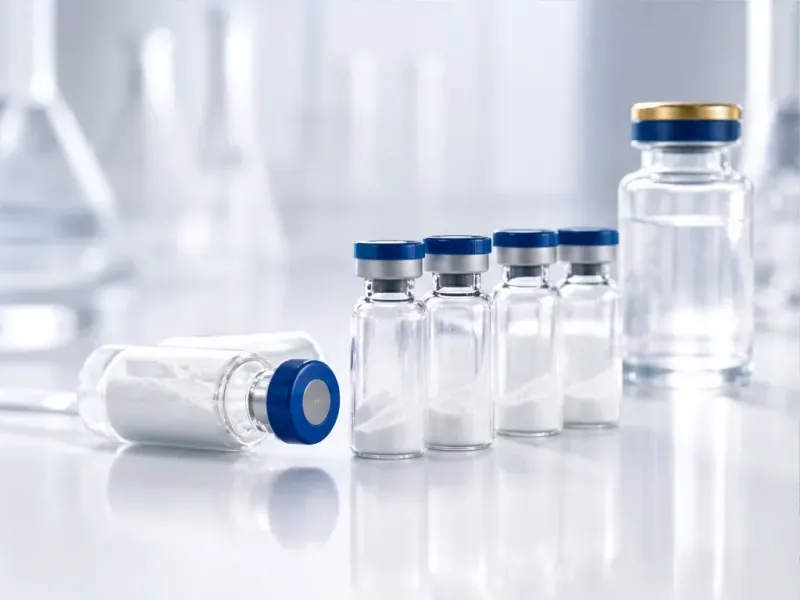 Group of lyophilized research peptide vials prepared for batch documentation